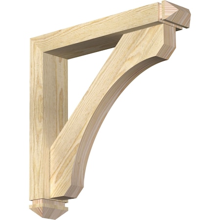 Legacy Arts And Crafts Rough Sawn Bracket W/ Offset Brace, Douglas Fir, 4W X 20D X 20H